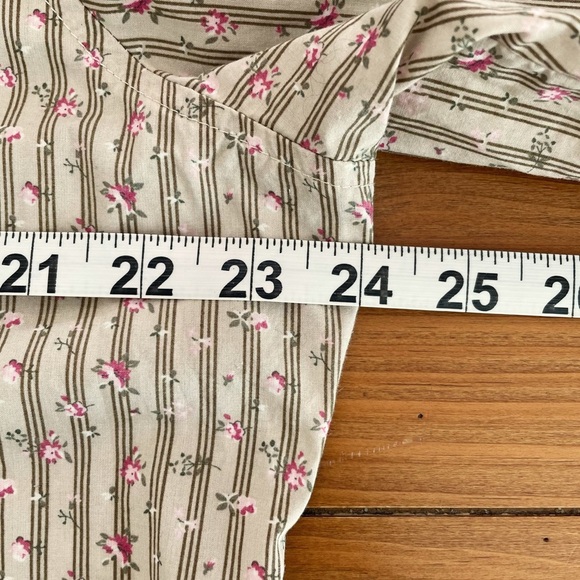 Vintage Old Navy Tan & Pink Floral Cotton Button Down Collared Shirt Size XXL - Picture 10 of 13